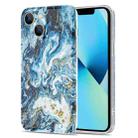 TPU Gilt Marble Pattern Phone Case For iPhone 13(Blue) - 1