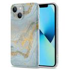 TPU Gilt Marble Pattern Phone Case For iPhone 13 Pro(Light Blue) - 1