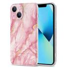 TPU Gilt Marble Pattern Phone Case For iPhone 13 Pro(Pink) - 1