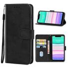 Leather Phone Case For Oukitel C22(Black) - 1