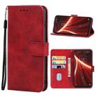 Leather Phone Case For TCL 10 5G UW(Red) - 1