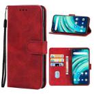 Leather Phone Case For UMIDIGI A9 Pro / A9 Pro 2021 (Red) - 1