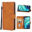 Leather Phone Case For UMIDIGI A9 Pro / A9 Pro 2021 (Brown) - 1