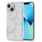 TPU Glossy Marble Pattern IMD Phone Case For iPhone 13(White) - 1