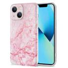 TPU Glossy Marble Pattern IMD Phone Case For iPhone 13 Pro(Light Pink) - 1