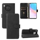 For Huawei nova 8i / Honor 50 Lite Skin Feel Magnetic Buckle Calf Texture PU Phone Case(Black) - 1