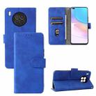 For Huawei nova 8i / Honor 50 Lite Skin Feel Magnetic Buckle Calf Texture PU Phone Case(Blue) - 1