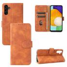 For Samsung Galaxy A13 5G Skin Feel Magnetic Buckle Calf Texture PU Phone Case(Brown) - 1