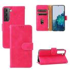 For Samsung Galaxy S22 5G Skin Feel Magnetic Buckle Calf Texture PU Phone Case(Rose Red) - 1