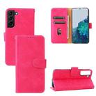 For Samsung Galaxy S22+ 5G Skin Feel Magnetic Buckle Calf Texture PU Phone Case(Rose Red) - 1