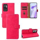 For OnePlus 9RT 5G Skin Feel Magnetic Buckle Calf Texture PU Phone Case(Rose Red) - 1
