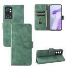 For OnePlus 9RT 5G Skin Feel Magnetic Buckle Calf Texture PU Phone Case(Green) - 1