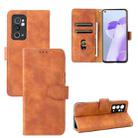 For OnePlus 9RT 5G Skin Feel Magnetic Buckle Calf Texture PU Phone Case(Brown) - 1