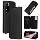 For Xiaomi Redmi Note 11 Pro / Note 11 Pro+ Carbon Fiber Texture Horizontal Flip PU Phone Case(Black) - 1