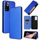 For Xiaomi Redmi Note 11 Pro / Note 11 Pro+ Carbon Fiber Texture Horizontal Flip PU Phone Case(Blue) - 1