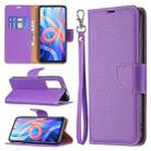 For Xiaomi Redmi Note 11 5G/Note 11T 5G/Poco M4 Pro 5G Litchi Texture Pure Color Horizontal Flip Leather Phone Case with Holder & Card Slots & Wallet & Lanyard(Purple) - 1