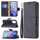 For Xiaomi Redmi Note 11 5G/Note 11T 5G/Poco M4 Pro 5G Litchi Texture Pure Color Horizontal Flip Leather Phone Case with Holder & Card Slots & Wallet & Lanyard(Black) - 1