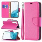 For Samsung Galaxy S22+ 5G Litchi Texture Pure Color Horizontal Flip Leather Phone Case with Holder & Card Slots & Wallet & Lanyard(Rose Red) - 1