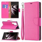 For Samsung Galaxy S22 Ultra 5G Litchi Texture Pure Color Horizontal Flip Leather Phone Case with Holder & Card Slots & Wallet & Lanyard(Rose Red) - 1