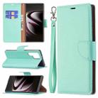 For Samsung Galaxy S22 Ultra 5G Litchi Texture Pure Color Horizontal Flip Leather Phone Case with Holder & Card Slots & Wallet & Lanyard(Green) - 1