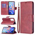 For Xiaomi Redmi Note 11 5G/Note 11T 5G/Poco M4 Pro 5G Retro Lambskin Texture Pure Color Horizontal Flip Leather Phone Case with Holder & Card Slots & Wallet & Lanyard(Red) - 1
