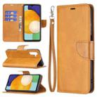 For Samsung Galaxy A13 5G Retro Lambskin Texture Pure Color Horizontal Flip Leather Phone Case with Holder & Card Slots & Wallet & Lanyard(Yellow) - 1