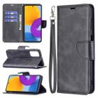 For Samsung Galaxy M52 5G Retro Lambskin Texture Pure Color Horizontal Flip Leather Phone Case with Holder & Card Slots & Wallet & Lanyard(Black) - 1