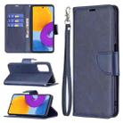 For Samsung Galaxy M52 5G Retro Lambskin Texture Pure Color Horizontal Flip Leather Phone Case with Holder & Card Slots & Wallet & Lanyard(Blue) - 1