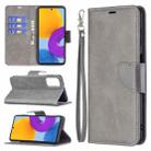 For Samsung Galaxy M52 5G Retro Lambskin Texture Pure Color Horizontal Flip Leather Phone Case with Holder & Card Slots & Wallet & Lanyard(Grey) - 1