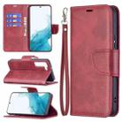 For Samsung Galaxy S22+ 5G Retro Lambskin Texture Pure Color Horizontal Flip Leather Phone Case with Holder & Card Slots & Wallet & Lanyard(Red) - 1