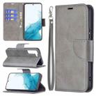 For Samsung Galaxy S22+ 5G Retro Lambskin Texture Pure Color Horizontal Flip Leather Phone Case with Holder & Card Slots & Wallet & Lanyard(Grey) - 1