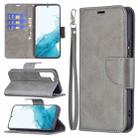 For Samsung Galaxy S22 5G Retro Lambskin Texture Pure Color Horizontal Flip Leather Phone Case with Holder & Card Slots & Wallet & Lanyard(Grey) - 1