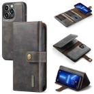 DG.MING Three Fold Wallet Style Leather Phone Case For iPhone 13 Pro Max(Grey) - 1