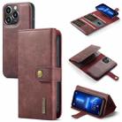 DG.MING Three Fold Wallet Style Leather Phone Case For iPhone 13 Pro Max(Red) - 1