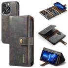 DG.MING Three Fold Wallet Style Leather Phone Case For iPhone 13 Pro(Grey) - 1