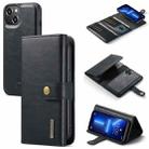 DG.MING Three Fold Wallet Style Leather Phone Case For iPhone 13(Black) - 1