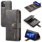 DG.MING Three Fold Wallet Style Leather Phone Case For iPhone 13(Grey) - 1