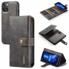 DG.MING Three Fold Wallet Style Leather Phone Case For iPhone 13 mini(Grey) - 1