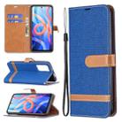 For Xiaomi Redmi Note 11 5G/Note 11T 5G/Poco M4 Pro 5G Color Matching Denim Texture Leather Phone Case with Holder & Card Slots & Wallet & Lanyard(Royal Blue) - 1