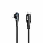 REMAX RC-192i Carrie Series PD 20W USB-C / Type-C to 8 Pin 90 Degree Elbow Fast Charging Gaming Data Cable, Cable Length: 1m(Black) - 1