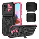 For Xiaomi Redmi Note 10 4G Armor Wristband Phone Case(Pink) - 1