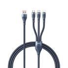 REMAX RC-199th Whirly Series 5A USB to USB-C / Type-C + 8 Pin + Micro USB Fast Charging Data Cable, Cable Length: 1.2m(Midnight Blue) - 1