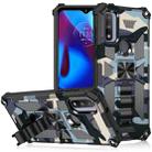 For Motorola G Pure Camouflage Armor Shockproof TPU + PC Magnetic Phone Case with Holder(Light Blue) - 1