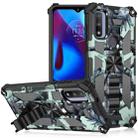 For Motorola G Pure Camouflage Armor Shockproof TPU + PC Magnetic Phone Case with Holder(Mint Green) - 1