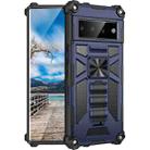 For Google Pixel 6 Pro Armor Shockproof TPU + PC Magnetic Phone Case with Holder(Blue) - 1