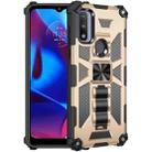 For Motorola G Pure Armor Shockproof TPU + PC Magnetic Phone Case with Holder(Gold) - 1