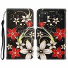 For Samsung Galaxy A02s 166mm Version 3D Colored Drawing Horizontal Flip Leather Phone Case with Holder & Card Slots & Wallet(Red Flower) - 1