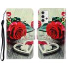 For Samsung Galaxy A32 4G 3D Colored Drawing Horizontal Flip Leather Phone Case with Holder & Card Slots & Wallet(Red Rose) - 1