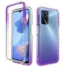 For OPPO A16 Shockproof High Transparency Two-color Gradual Change PC+TPU Candy Colors Phone Protective Case(Purple) - 1