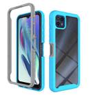 For Motorola Moto G50 5G Starry Sky Solid Color Series Shockproof PC + TPU Phone Case(Light Blue) - 1